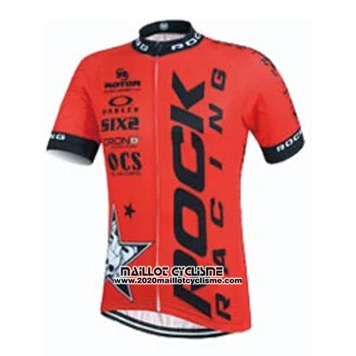2015 Maillot Ciclismo Rock Racing Noir et Orange Manches Courtes et Cuissard